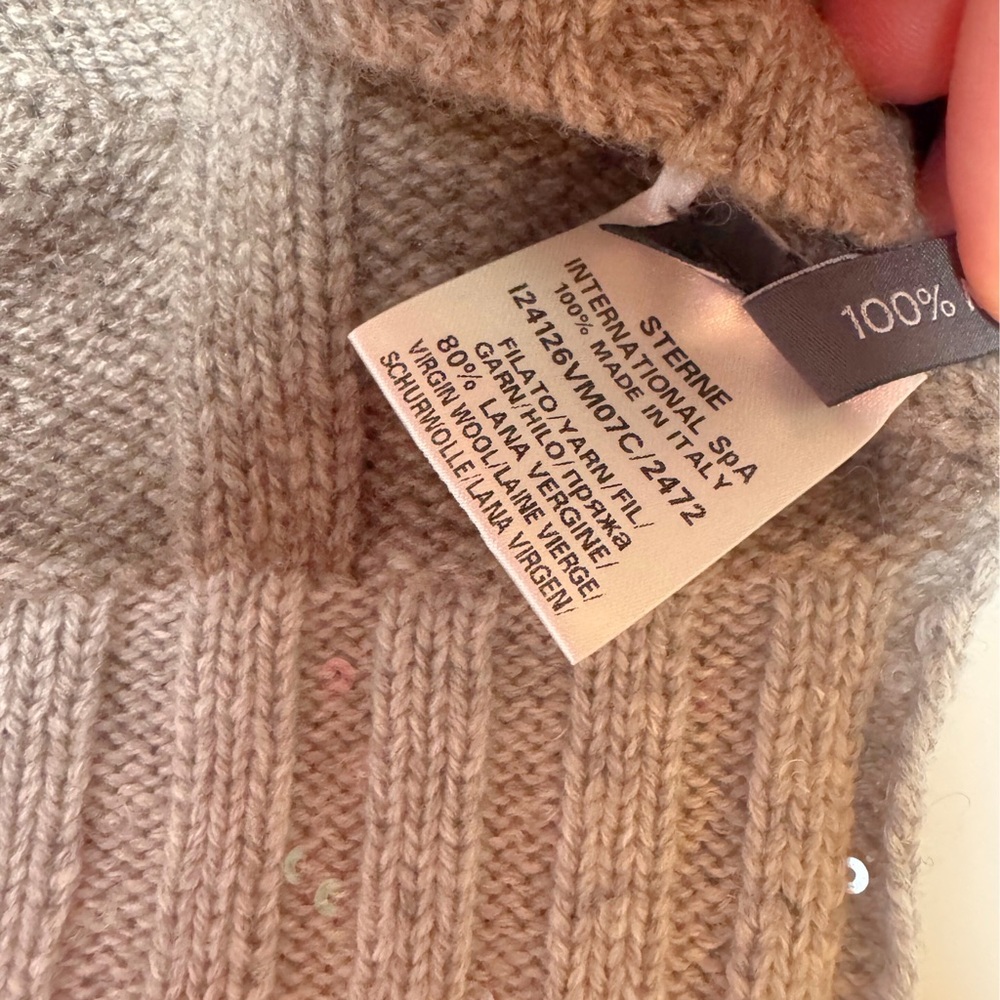 Lorena Antoniazzi | Cable Knit V-Neck Sweater | Taupe | 38 | NWOT - Picture 12 of 12